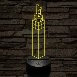 Minecraft fáklya – 7 színű, színváltós 3D LED lámpa