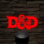 D&D logo – 7 színű, színváltós 3D LED lámpa