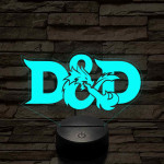 D&D logo – 7 színű, színváltós 3D LED lámpa