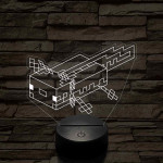 Minecraft Axolotl – 7 színű, színváltós 3D LED lámpa