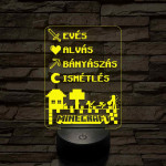 Minecraft élet – 7 színű, színváltós 3D LED lámpa 