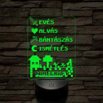 Minecraft élet – 7 színű, színváltós 3D LED lámpa 