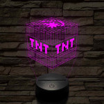 Minecraft TNT – 7 színű, színváltós 3D LED lámpa