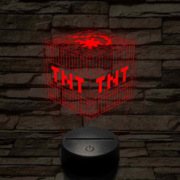 Minecraft TNT – 7 színű, színváltós 3D LED lámpa