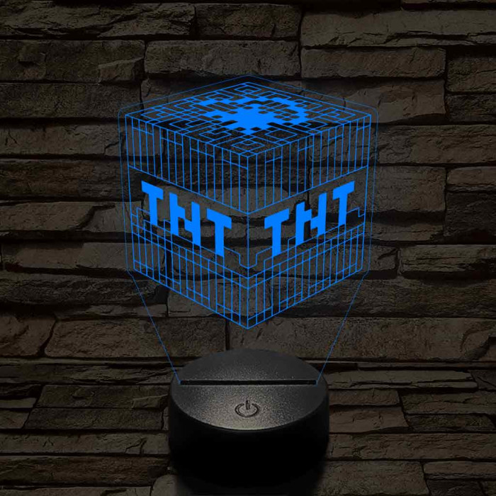 Minecraft TNT – 7 színű, színváltós 3D LED lámpa