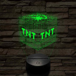 Minecraft TNT – 7 színű, színváltós 3D LED lámpa