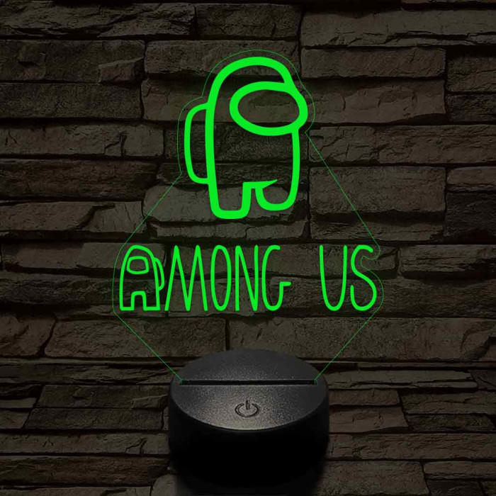 Among us logo – 7 színű, színváltós 3D LED lámpa