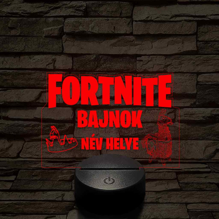 Fortnite bajnok 7 színű 3D led lámpa