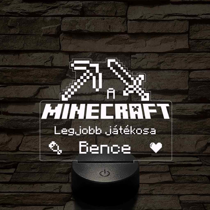 A legjobb Minecraft játékos 7 színű 3D led lámpa