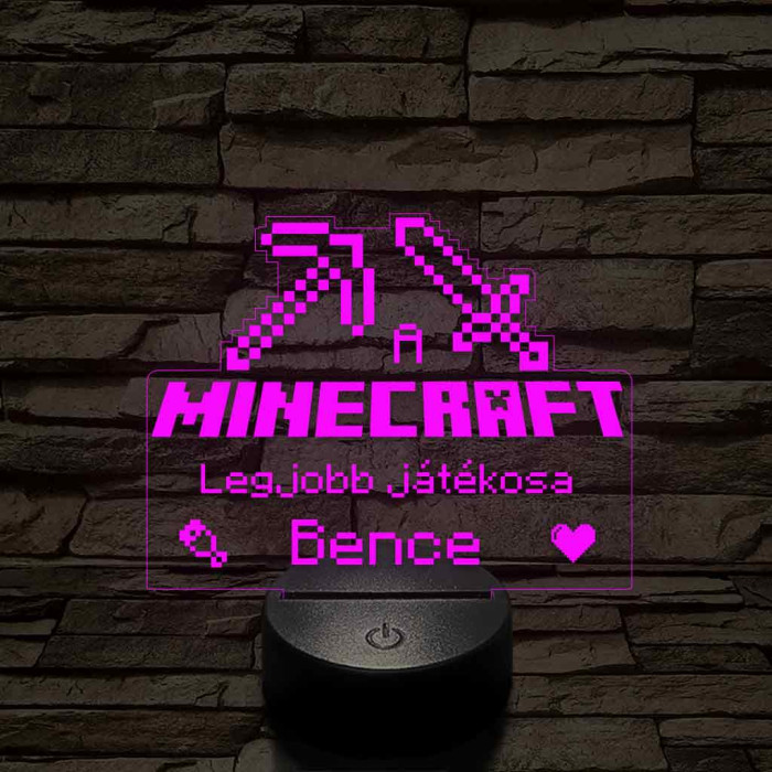 A legjobb Minecraft játékos 7 színű 3D led lámpa