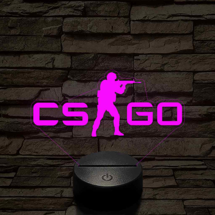 Counter Strike logo – 7 színű, színváltós 3D LED lámpa
