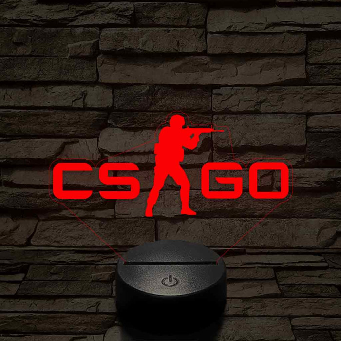 Counter Strike logo – 7 színű, színváltós 3D LED lámpa