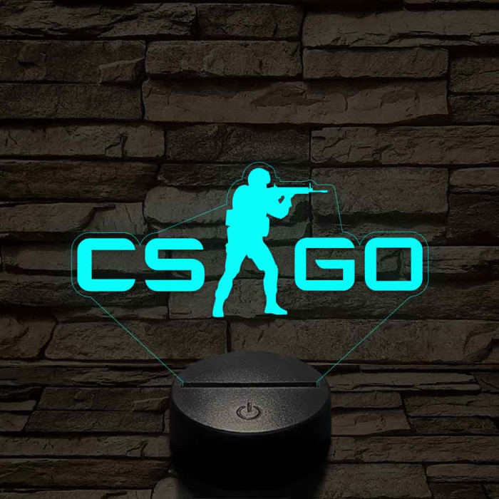 Counter Strike logo – 7 színű, színváltós 3D LED lámpa