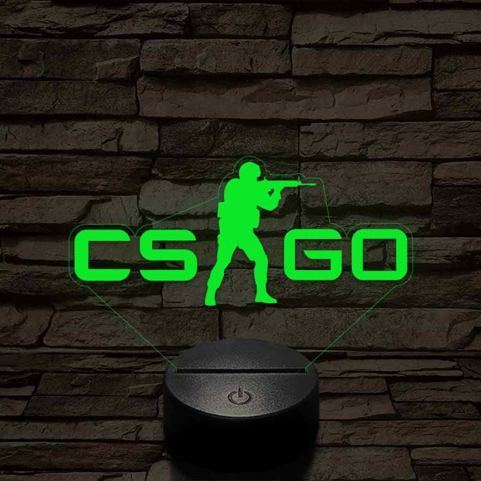 Counter Strike logo – 7 színű, színváltós 3D LED lámpa