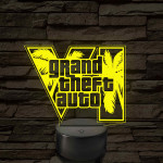 GTA 6 logó – 7 színű, színváltós LED lámpa