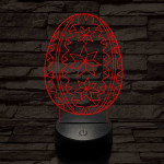 Hímes tojás 7 színű 3D led lámpa