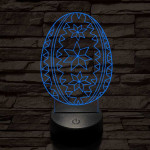 Hímes tojás 7 színű 3D led lámpa