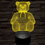 Masnis maci, 7 színű 3D led lámpa