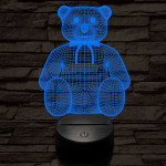 Masnis maci, 7 színű 3D led lámpa