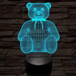Masnis maci, 7 színű 3D led lámpa
