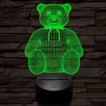 Masnis maci, 7 színű 3D led lámpa