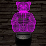 Masnis maci, 7 színű 3D led lámpa