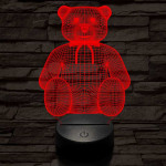 Masnis maci, 7 színű 3D led lámpa