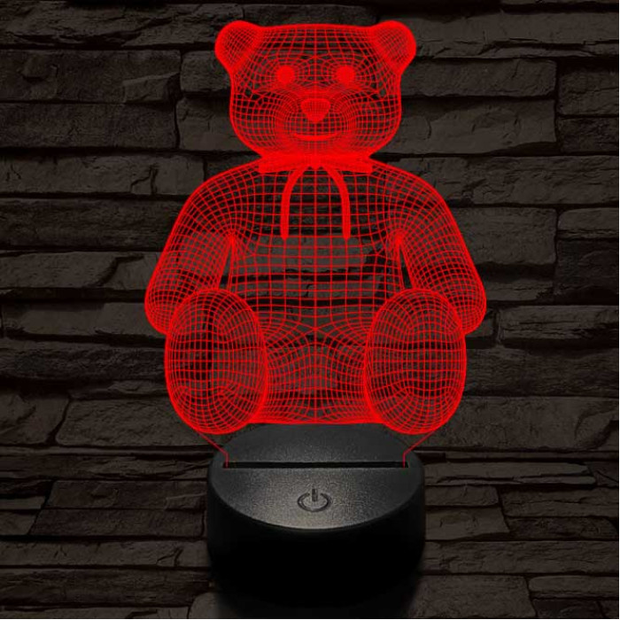 Masnis maci, 7 színű 3D led lámpa
