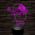 Minion 7 színű 3D led lámpa