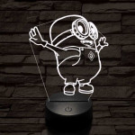Minion 7 színű 3D led lámpa