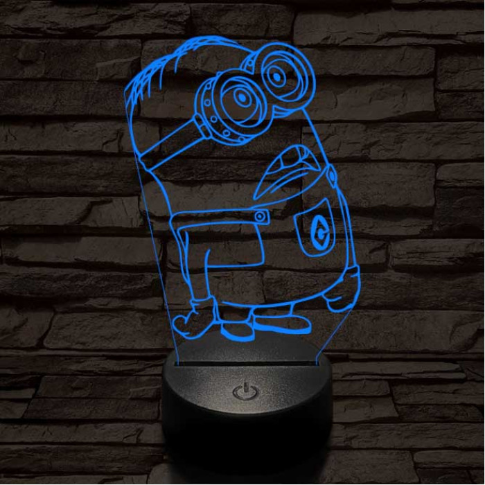 Meglepődött minion 7 színű 3D led lámpa