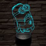 Meglepődött minion 7 színű 3D led lámpa
