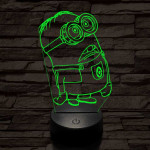 Meglepődött minion 7 színű 3D led lámpa