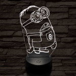 Meglepődött minion 7 színű 3D led lámpa