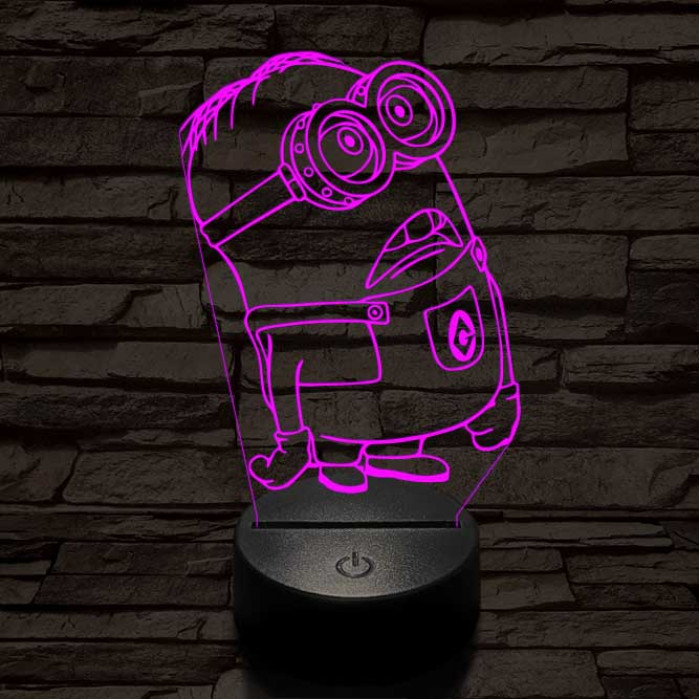 Meglepődött minion 7 színű 3D led lámpa