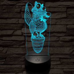 Jégkorszak motkány 7 színű 3D led lámpa
