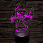 Táncoló űrkutya fagyival 7 színű 3D led lámpa