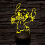 Táncoló űrkutya fagyival 7 színű 3D led lámpa