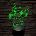Táncoló űrkutya fagyival 7 színű 3D led lámpa