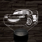 Villám McQueen 7 színű 3D led lámpa
