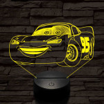 Villám McQueen 7 színű 3D led lámpa