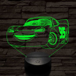 Villám McQueen 7 színű 3D led lámpa