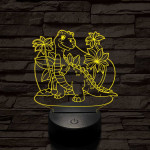 Mosolygós t-rex 7 színű 3D led lámpa