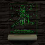 A kis herceg személyre szabott 20 cm fa talppal 7 színű 3D led lámpa