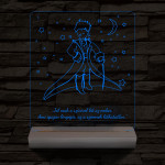 A kis herceg személyre szabott 20 cm fa talppal 7 színű 3D led lámpa