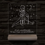 A kis herceg személyre szabott 20 cm fa talppal 7 színű 3D led lámpa