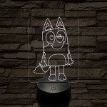 Kedves kék kutya 7 színű 3D led lámpa