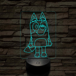 Kedves kék kutya 7 színű 3D led lámpa