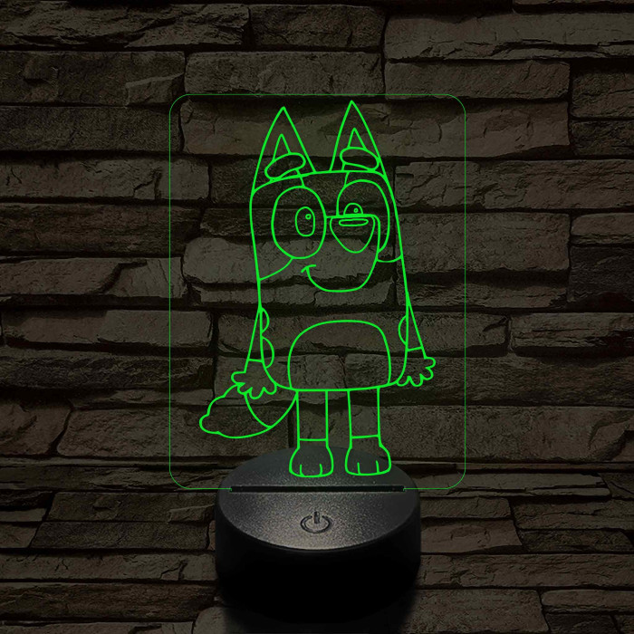 Kedves kék kutya 7 színű 3D led lámpa