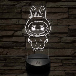 Labubu 7 színű 3D led lámpa